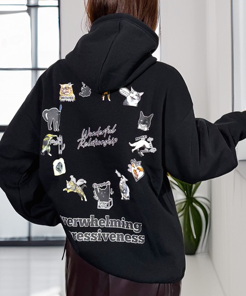 セール】映えグラフィック フードロゴ レトロ プル パーカー 韓国