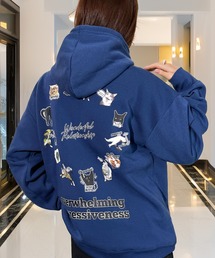 パーカー（ブルー・ネイビー/青色系・ワンポイント）ファッション通販