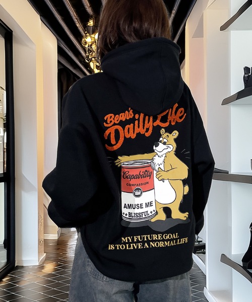 セール】映えグラフィック フードロゴ レトロ プル パーカー 韓国