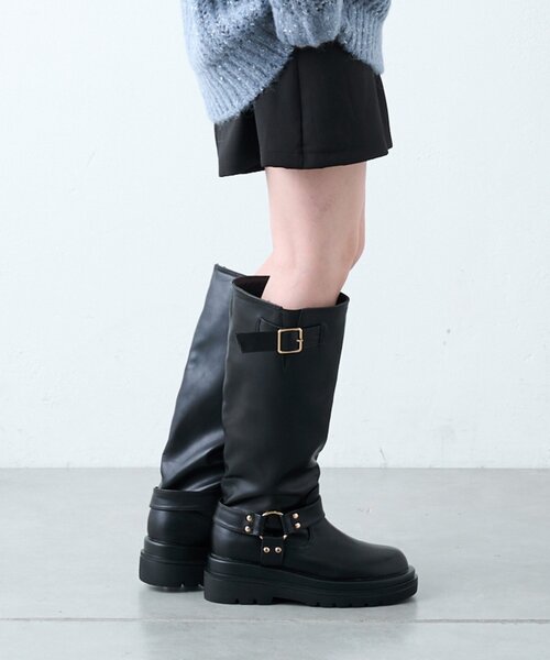 w closet(ダブルクローゼット)の「エンジニアブーツ(ブーツ・レディース・ブラック/ブラウン・MEDIUM/SMALL/LARGE)」の1枚目の写真