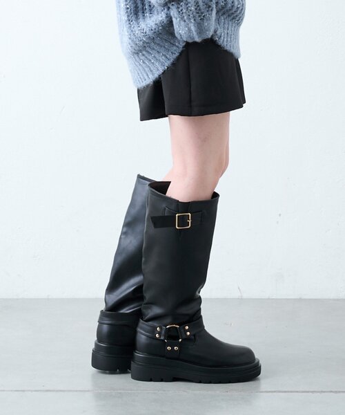 w closet(ダブルクローゼット)の「エンジニアブーツ(ブーツ・レディース・ブラック/ブラウン・MEDIUM/SMALL/LARGE)」の3枚目の写真