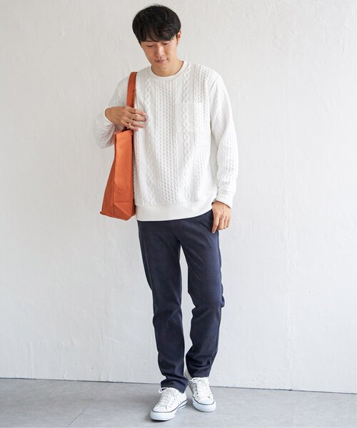 ikka（イッカ）の「フクレジャカードクルーネックプルオーバー（スウェット・メンズ・ブルー/ネイビー/ベージュ/ホワイト・M/L/XL/S）」の16枚目の写真