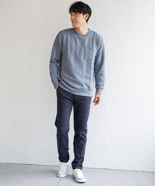ikka（イッカ）の「フクレジャカードクルーネックプルオーバー（スウェット・メンズ・ブルー/ネイビー/ベージュ/ホワイト・M/L/XL/S）」の17枚目の写真