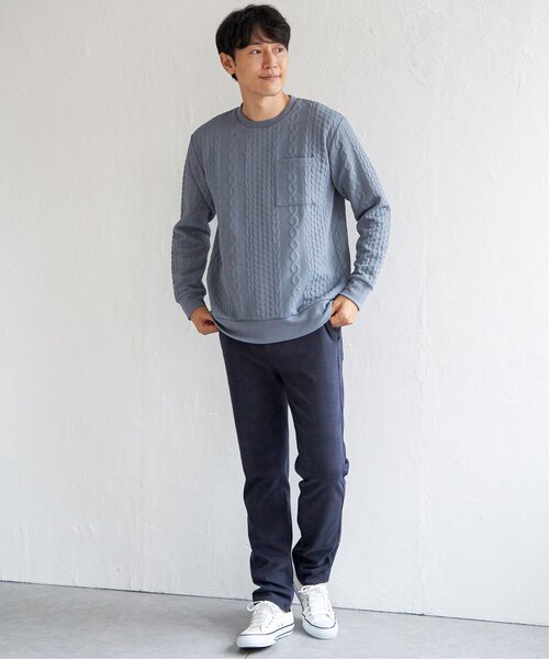 ikka（イッカ）の「フクレジャカードクルーネックプルオーバー（スウェット・メンズ・ブルー/ネイビー/ベージュ/ホワイト・M/L/XL/S）」の18枚目の写真