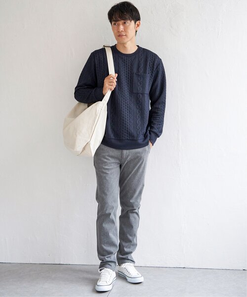 ikka（イッカ）の「フクレジャカードクルーネックプルオーバー（スウェット・メンズ・ブルー/ネイビー/ベージュ/ホワイト・M/L/XL/S）」の19枚目の写真