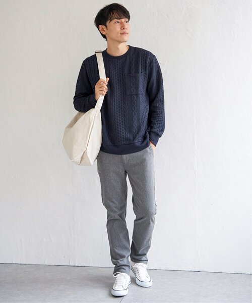 ikka（イッカ）の「フクレジャカードクルーネックプルオーバー（スウェット・メンズ・ブルー/ネイビー/ベージュ/ホワイト・M/L/XL/S）」の20枚目の写真