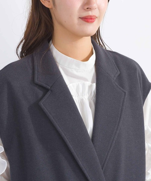 DIARIUM(ディアリウム)の「【日本製】ニードルストレッチテーラードジレ(ベスト・レディース・ブラック/チャコールグレー・M)」の19枚目の写真