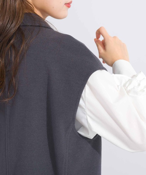 DIARIUM(ディアリウム)の「【日本製】ニードルストレッチテーラードジレ(ベスト・レディース・ブラック/チャコールグレー・M)」の20枚目の写真