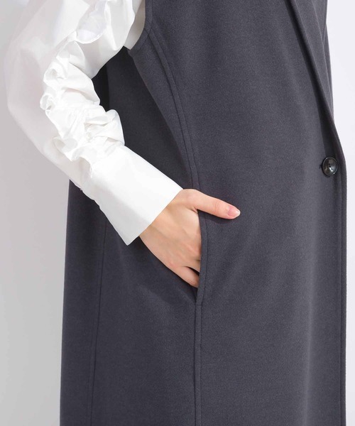 DIARIUM(ディアリウム)の「【日本製】ニードルストレッチテーラードジレ(ベスト・レディース・ブラック/チャコールグレー・M)」の4枚目の写真