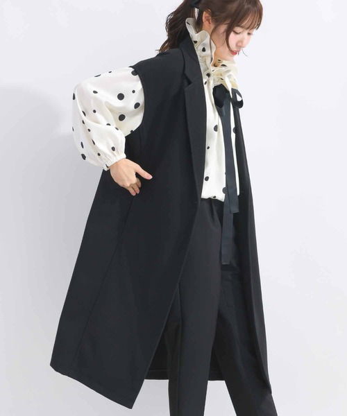 DIARIUM(ディアリウム)の「【日本製】ニードルストレッチテーラードジレ(ベスト・レディース・ブラック/チャコールグレー・M)」の8枚目の写真