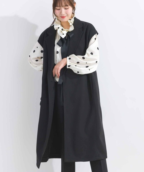 DIARIUM(ディアリウム)の「【日本製】ニードルストレッチテーラードジレ(ベスト・レディース・ブラック/チャコールグレー・M)」の7枚目の写真