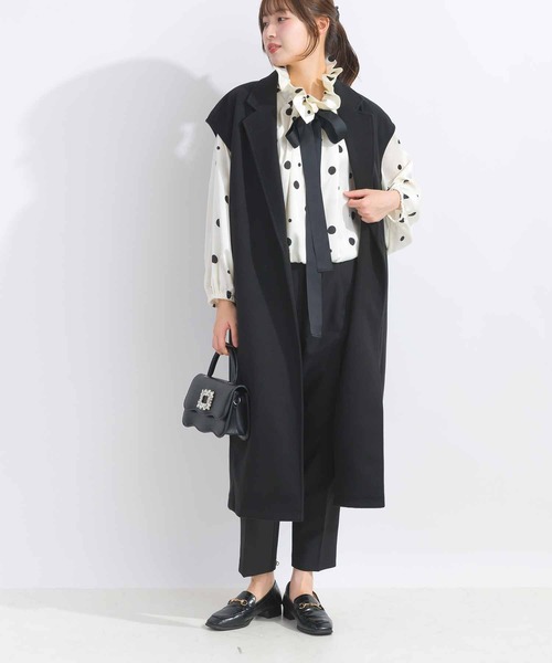 DIARIUM(ディアリウム)の「【日本製】ニードルストレッチテーラードジレ(ベスト・レディース・ブラック/チャコールグレー・M)」の10枚目の写真