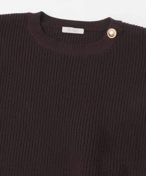 F by ROSSO（エフバイロッソ）の「F by ROSSO　ウォッシャブル片畦ボタンニット（ニット/セーター・レディース・ブラック系その他/ホワイト系その他/ダークブラウン・FREE）」の5枚目の写真