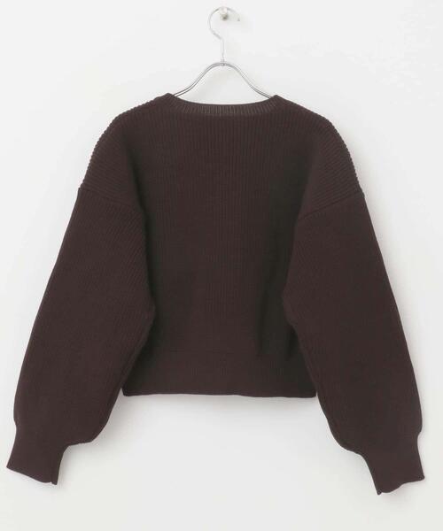 F by ROSSO（エフバイロッソ）の「F by ROSSO　ウォッシャブル片畦ボタンニット（ニット/セーター・レディース・ブラック系その他/ホワイト系その他/ダークブラウン・FREE）」の6枚目の写真