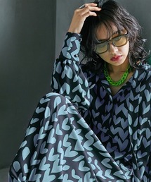 GEVS.（ジェイヴィス）の「ハートプリントボウタイロングワンピース <大きいサイズ有>GEVS.（ワンピース）」