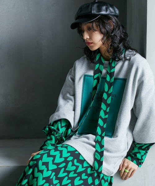 ハートプリントボウタイロングワンピース ＜大きいサイズ有＞GEVS