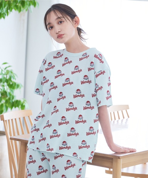 FRUIT OF THE LOOM（フルーツオブザルーム）の「FTL×Wendy'sワッフルルームウエア / ワンマイルウェア / パジャマセット ルームセット セットアップ 上下2点セット / ギフト プレゼント（その他ルームウェア・レディース・オフホワイト/ブルー・S/M/L）」の18枚目の写真