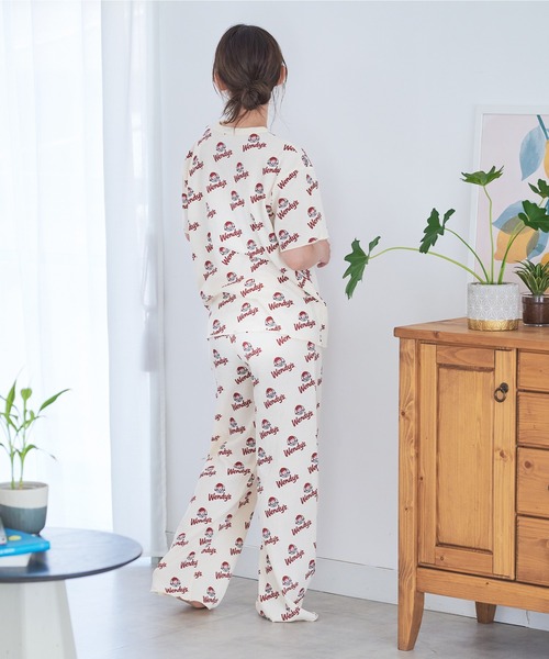 FRUIT OF THE LOOM（フルーツオブザルーム）の「FTL×Wendy'sワッフルルームウエア / ワンマイルウェア / パジャマセット ルームセット セットアップ 上下2点セット / ギフト プレゼント（その他ルームウェア・レディース・オフホワイト/ブルー・S/M/L）」の20枚目の写真