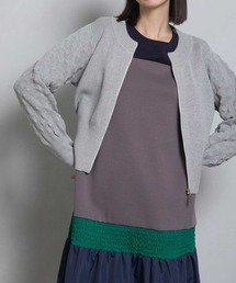 ニットジップカーディガン