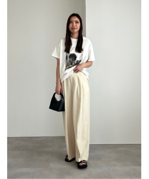 UR'S（ユアーズ）の「リネンライクサイドベルトデザインタックワイドパンツ（その他パンツ・レディース・ブラック/アイボリー/ダークブラウン/ブルー系その他/ダークグレー/サンドベージュ・S/M/L）」の15枚目の写真