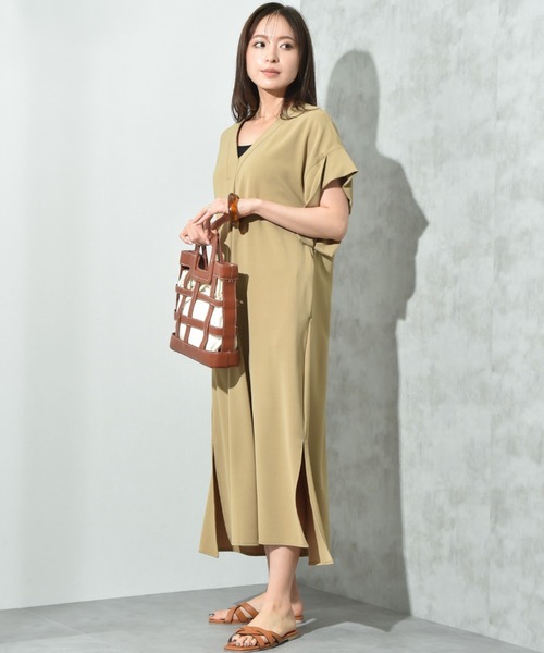 INTERPLANET(インタープラネット)の「【CLOCHE】接触冷感Vネックワンピース(ワンピース・レディース・ベージュ/グリーン/ブラック・FREE)」の20枚目の写真