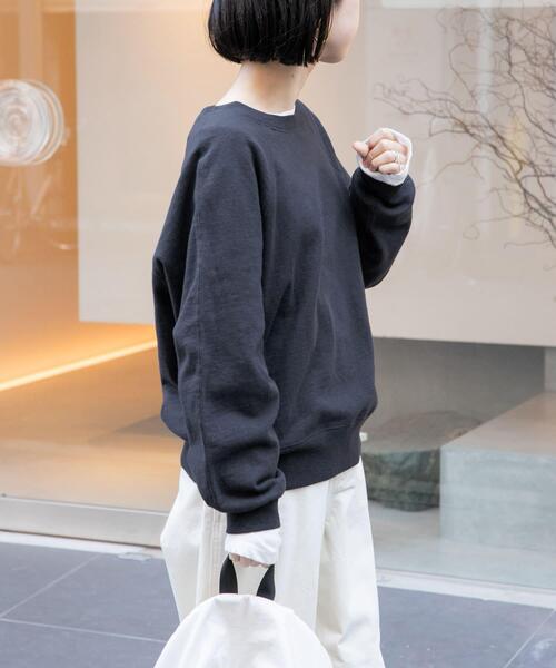 FORK&SPOON（フォークアンドスプーン）の「FORK&SPOON　スーピマコットン混反毛クルーネックスウェット（スウェット・レディース・スミクロ/アイボリー/ライトブルー・1）」の5枚目の写真