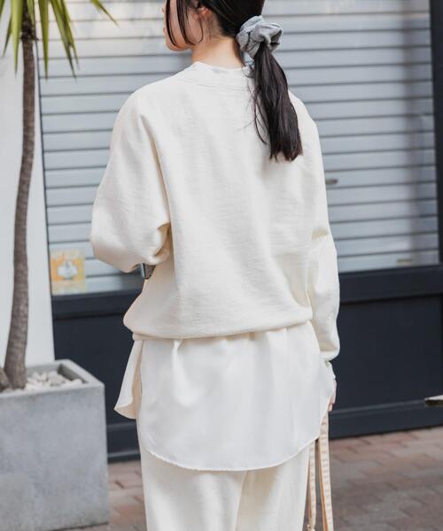 FORK&SPOON（フォークアンドスプーン）の「FORK&SPOON　スーピマコットン混反毛クルーネックスウェット（スウェット・レディース・スミクロ/アイボリー/ライトブルー・1）」の16枚目の写真