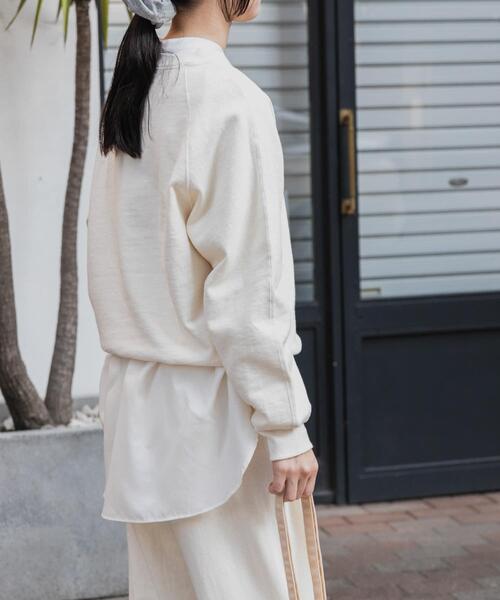 FORK&SPOON（フォークアンドスプーン）の「FORK&SPOON　スーピマコットン混反毛クルーネックスウェット（スウェット・レディース・スミクロ/アイボリー/ライトブルー・1）」の17枚目の写真