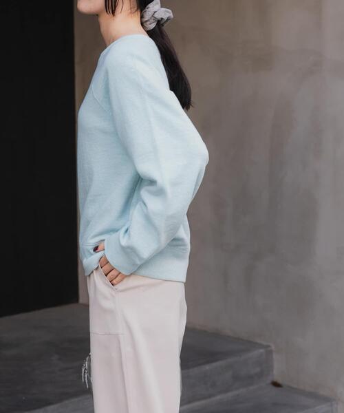 FORK&SPOON（フォークアンドスプーン）の「FORK&SPOON　スーピマコットン混反毛クルーネックスウェット（スウェット・レディース・スミクロ/アイボリー/ライトブルー・1）」の22枚目の写真