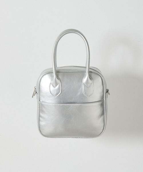 COLONY 2139(コロニートゥーワンスリーナイン)の「スクエアボストンバッグ(ボストンバッグ・レディース・シルバー/ライトグレー/ブラック・FREE)」の21枚目の写真