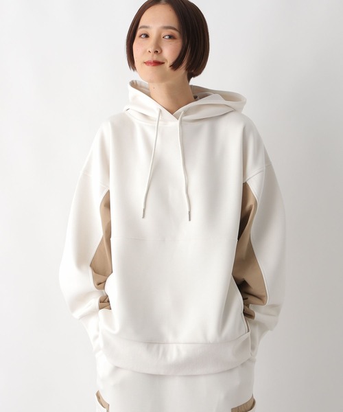 LEPSIM（レプシィム）の「ポケット付き異素材パーカー　290951（パーカー・レディース・ホワイト系その他/グレー系その他/ブラック系その他・FREE）」の4枚目の写真