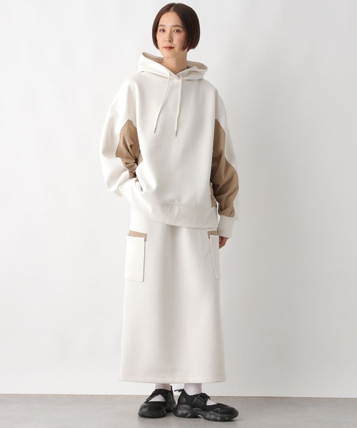 LEPSIM（レプシィム）の「ポケット付き異素材パーカー　290951（パーカー・レディース・ホワイト系その他/グレー系その他/ブラック系その他・FREE）」の8枚目の写真