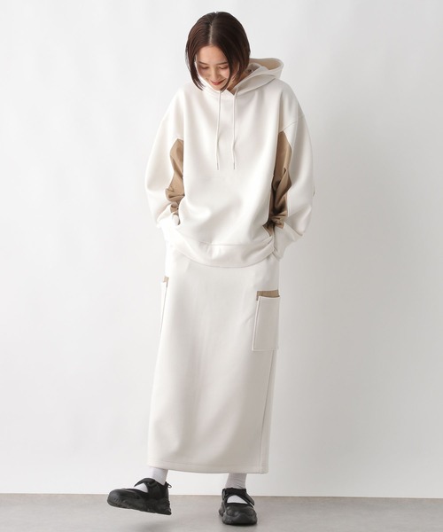 LEPSIM（レプシィム）の「ポケット付き異素材パーカー　290951（パーカー・レディース・ホワイト系その他/グレー系その他/ブラック系その他・FREE）」の10枚目の写真