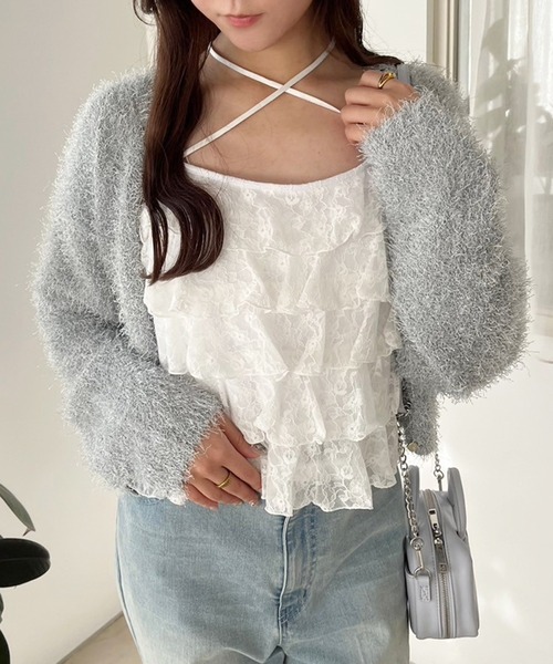 one after another NICE CLAUP（ワンアフターアナザーナイスクラップ）の「フリルキャミソール（キャミソール・レディース・ホワイト系その他/ブルー系その他/オフホワイト/ブラック・FREE）」の3枚目の写真