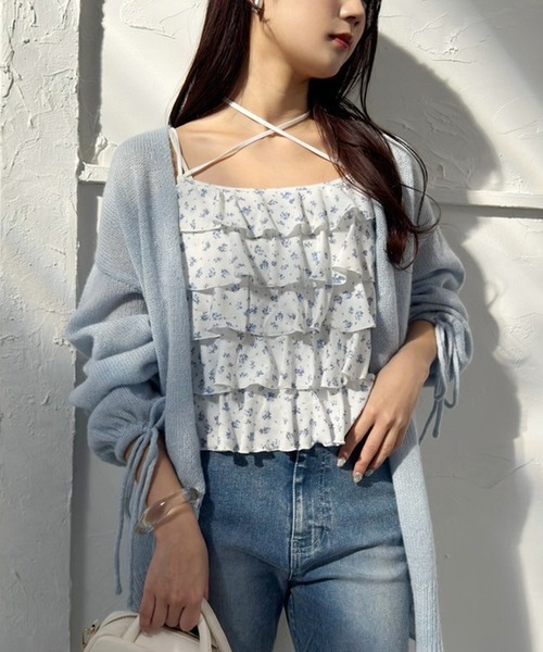 one after another NICE CLAUP（ワンアフターアナザーナイスクラップ）の「フリルキャミソール（キャミソール・レディース・ホワイト系その他/ブルー系その他/オフホワイト/ブラック・FREE）」の4枚目の写真