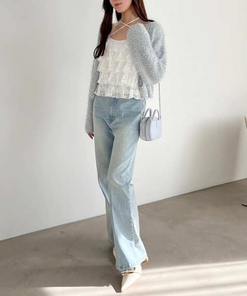 one after another NICE CLAUP（ワンアフターアナザーナイスクラップ）の「フリルキャミソール（キャミソール・レディース・ホワイト系その他/ブルー系その他/オフホワイト/ブラック・FREE）」の5枚目の写真