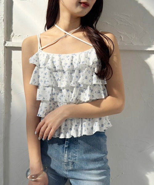 one after another NICE CLAUP（ワンアフターアナザーナイスクラップ）の「フリルキャミソール（キャミソール・レディース・ホワイト系その他/ブルー系その他/オフホワイト/ブラック・FREE）」の19枚目の写真