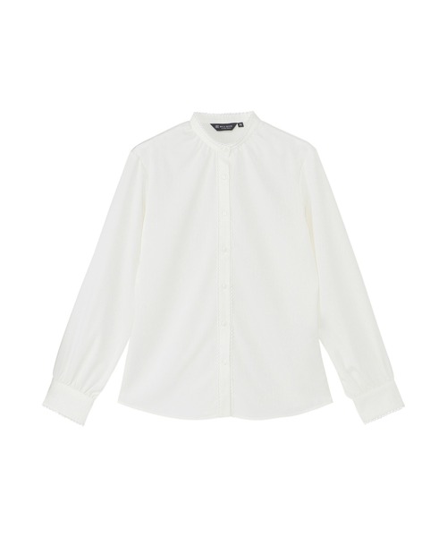 TOKYO SHIRTS(トウキョウシャツ)の「【吸水速乾】【COFREX】ピコレース レディース長袖シャツ(シャツ/ブラウス・レディース・ホワイト・M/L/LL/XL/S)」の4枚目の写真