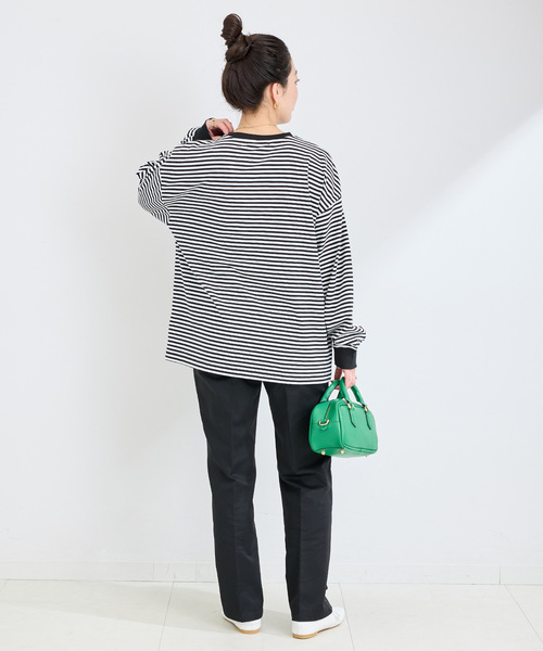 B.C STOCK(ベーセーストック)の「ボーダーロンTEE(Tシャツ/カットソー・レディース・パープル/ブラック/ブルー・FREE)」の6枚目の写真
