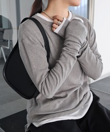 evernavy（エバーネイビー）の「【新色・新サイズ追加】テレコリブクルーネックプルオーバー（Tシャツ/カットソー）」