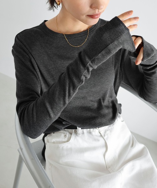 tシャツ Tシャツ クルーネックプルオーバー セール コットンポンチ クルーネックプルオーバーロングTシャツ