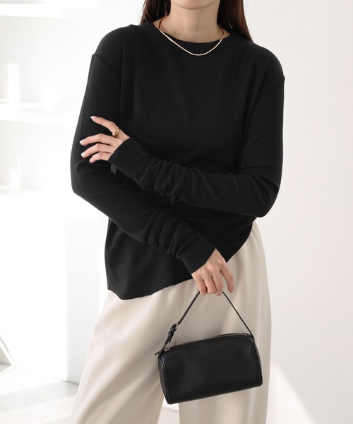 evernavy（エバーネイビー）の「【新色・新サイズ追加】テレコリブクルーネックプルオーバー（Tシャツ/カットソー・レディース・グレー/ネイビー/クリーム/オフホワイト/ブラック/チャコールグレー/ブラウン系その他・M/L）」の20枚目の写真