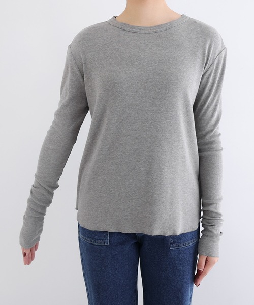 evernavy（エバーネイビー）の「【新色・新サイズ追加】テレコリブクルーネックプルオーバー（Tシャツ/カットソー・レディース・グレー/ネイビー/クリーム/オフホワイト/ブラック/チャコールグレー/ブラウン系その他・M/L）」の17枚目の写真