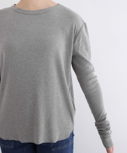 evernavy（エバーネイビー）の「【新色・新サイズ追加】テレコリブクルーネックプルオーバー（Tシャツ/カットソー・レディース・グレー/ネイビー/クリーム/オフホワイト/ブラック/チャコールグレー/ブラウン系その他・M/L）」の13枚目の写真