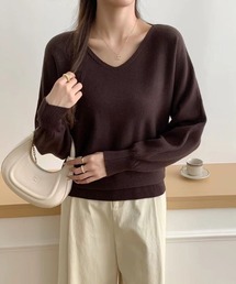 デコルテ美人 ざっくり Vネックニット