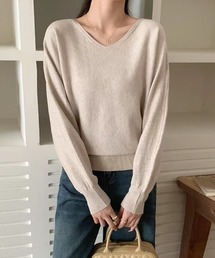 デコルテ美人 ざっくり Vネックニット