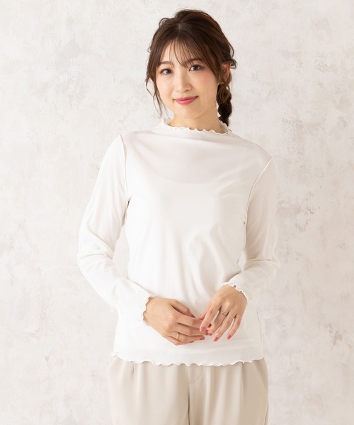 tシャツ パウダリーチュールカットソー レディース セール】パウダリーチュールカットソー（Tシャツ/カットソー