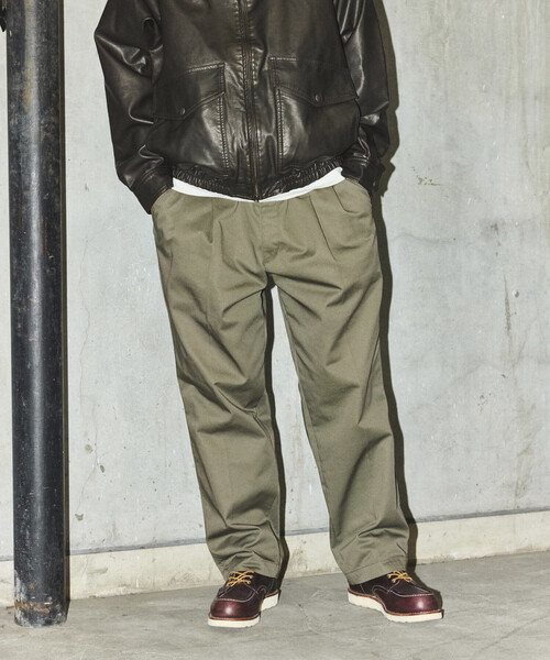 RED KAP（レッドキャップ）の「RED KAP/レッドキャップ 【新色追加】別注 SMU PT-38 SETUP 2TUCK WIDE PANTS/リラックスフィット（チノパンツ・メンズ・ブラウン/チャコールグレー/ブラック/ベージュ/オリーブ/ネイビー・MEDIUM/SMALL/LARGE）」の5枚目の写真
