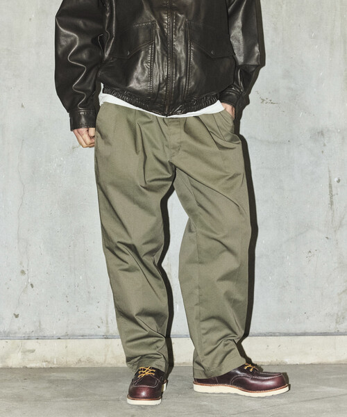 RED KAP（レッドキャップ）の「RED KAP/レッドキャップ 【新色追加】別注 SMU PT-38 SETUP 2TUCK WIDE PANTS/リラックスフィット（チノパンツ・メンズ・ブラウン/チャコールグレー/ブラック/ベージュ/オリーブ/ネイビー・MEDIUM/SMALL/LARGE）」の9枚目の写真