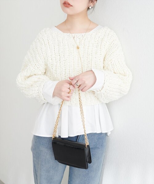 natural couture（ナチュラルクチュール）の「osonoタックデザインペプラムブラウス（シャツ/ブラウス・レディース・その他3/その他2/その他1/オフホワイト・FREE）」の6枚目の写真